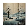 thumbnail image 3 of Designart "Blue White Modern Scandinavian Charm I" Landscapes Print on Natural Pine Wood, 3 of 5