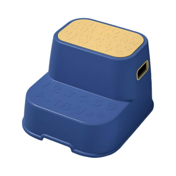 Reposapiés, taburete de noche, taburete de baño portátil estable, para sala de juegos y cocina azul