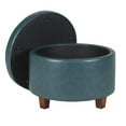 thumbnail image 5 of HomePop Large Leatherette Storage Ottoman, Teal, 5 of 5