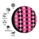 thumbnail image 4 of Fotbe pink and black argyle Funda de Llanta de Repuesto con Estampado, Engrosada, Ajuste Universal para Jeep, Remolque, RV, SUV, Camión-16 inch, 4 of 6