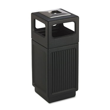 Safco Canmeleon Ash/Trash Receptacle Square Polyethylene 15 gal Textured Black