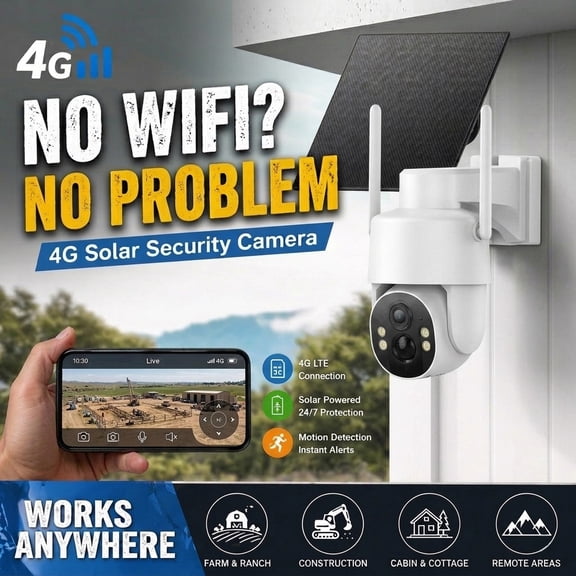 SEHMUA 4G LTE Cellular Solar Security Camera