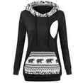 thumbnail image 2 of Fsqjgq Womens Fashion Hoodies Sweatshirt Printed Breastfeeding Sweater Casual Drawstring Jackets with Pocket (Black,Xl), 2 of 4