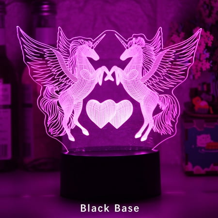 

Toyella Remote Touch Control 3D LED Night Light Black base colorful touch USB