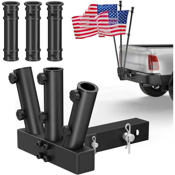 Flag Pole Holder, Heavy Duty Hitch Flag Pole Holder for 2" Receiver, Flag Pole Holder for Outside House, Universal Trailer Hitch Flag Pole Mount for Truck SUV Camper