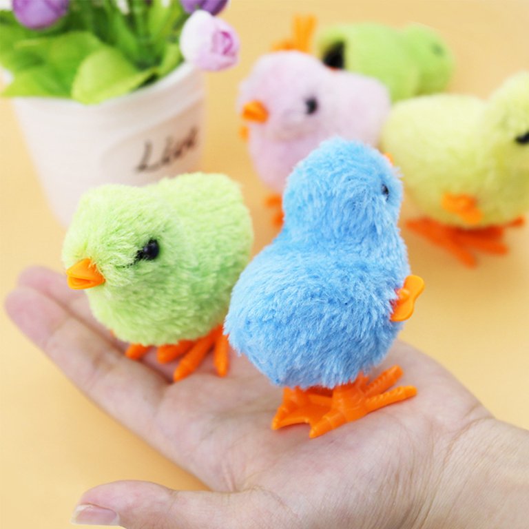 Wind Up Chick Toy Novelty Chicken Windup Toy Fluffy Chicken Easter Basket Stocking Stuffers Reusable Clockwork Learning Educational Toys for 2 to 14