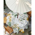 thumbnail image 3 of Sage Green Eucalyptus Outdoor Tablecloth with Umbrella Hole, Spring Floral Botanical Farmhouse Spillproof Waterproof Outdoor Table Cover, Patio Tablecloths for Party/Garden/Picnic, Round 54 inch, 3 of 9