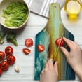 thumbnail image 3 of Ocean Cutting Board, Majestic Sunset over the Sea Scenic Idyllic Aquatic View Morning Picture, Tempered Glass Cutting and Serving Board, Wine Bottle Shape, Turquoise Orange Blue, by Ambesonne, 3 of 5