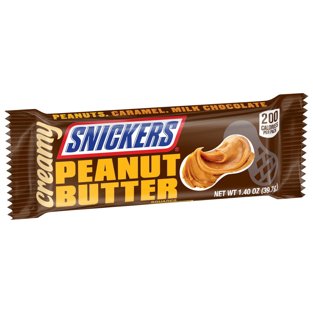 Creamy Snickers, Peanut Butter Square Candy Bars, Single Size, 1.4 Oz