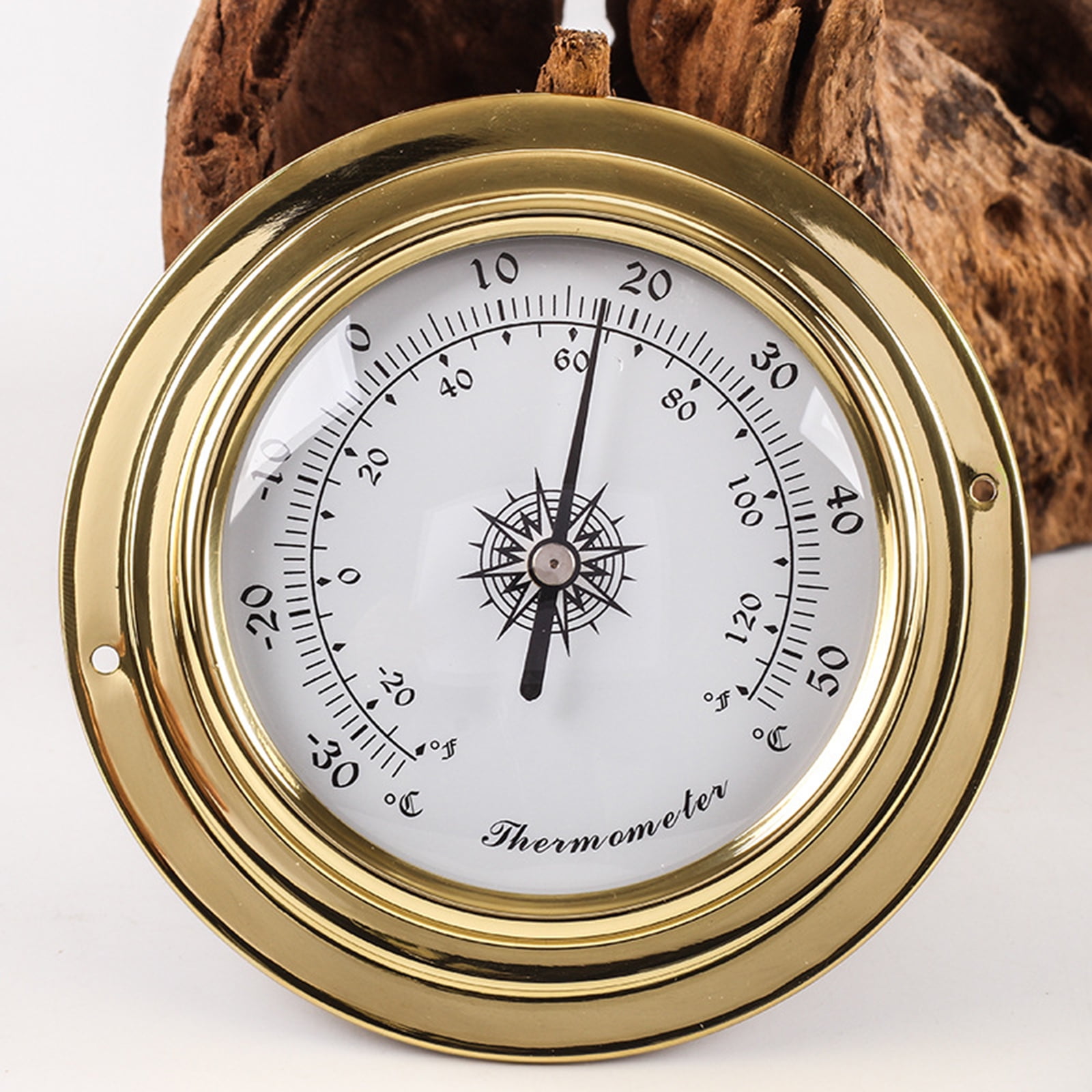 ZPAQI 4pcs/set Thermometer Hygrometer Barometer Watch Clock Copper for Shell Zirconium Marine for Weather Station