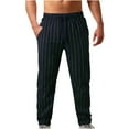 thumbnail image 2 of Tdoqot Mens Pants Casual Cotton Linen Straight Leg With Pockets Baggy Mens Sweatpants Black Size 3XL, 2 of 5