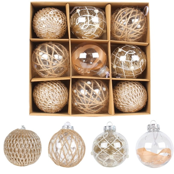 Jlong 18PCS 3.1" Christmas Ball Ornaments Shatterproof Clear Plastic Christmas Decoration Xmas Balls Baubles Set with Stuffed Delicate Decor for Xmas Tree House Holiday Wedding Party