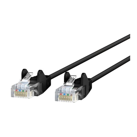 Belkin Slim - Patch cable - RJ-45 (M) to RJ-45 (M) - 7.62 m - UTP - CAT 6 - molded, snagless - black