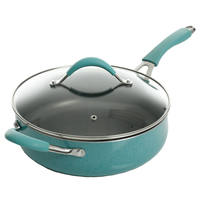 The Pioneer Woman Frontier Speckle Aluminum 10-Piece Cookware Set, Turquoise  
