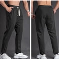 thumbnail image 2 of BXSRUTA Men's Elastic Waist Loose Fit Lightweight Stretchy Cargo Pants for Outdoor Daily Wear, 2 of 5