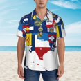 thumbnail image 2 of Fuzoiu The Map Of United States Print Hawaiian Shirt for Men, Summer Beach Casual Short Sleeve Button Down Shirts, Men’s Beach Summer Shirts with Pocket,XX-Large, 2 of 7