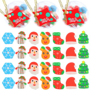 120pcs Christmas Mini Erasers for Kids Bulk, Christmas Tree Santa Snowman  Snowflake Socks Mini Rubber Eraser Assortment for Kids Students Christmas