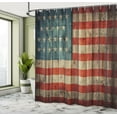 thumbnail image 5 of Ambesonne American Shower Curtain, Old National Patriotic, 69"Wx75"L, Blue Red Pale Brown, 5 of 5