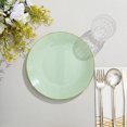 thumbnail image 3 of Balsa Circle 10 Round 8" Sage Green Glossy Disposable Salad Dinner Plastic Plates Gold Trim Party Events Decorations, 3 of 8
