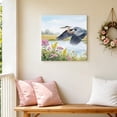 thumbnail image 4 of Flying Heron Canvas Wall Art for Living Room, Rustic Country Flower Plant Bird Grass Texture Blue Sky Wall Decor Framed Artwork Pictures Ready to Hang for Bedroom Office Home Decor, 4 of 9