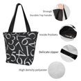 thumbnail image 6 of Gaeub Numbers Printed Tote Bag Grocery Bag Reusable Shoulder Bag with Zip for School Kitchen Park DIY, 6 of 9