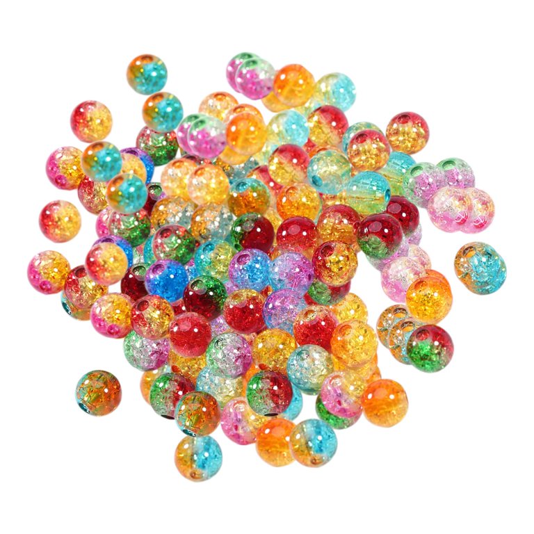 Crackle Glass Beads Color 8mm Mix Bulk Jewelry Bracelet Making