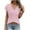 Pink, variant on Scyoekwg Summer Tops for Women Short Sleeve V-Neck Lace Basic Tops Casual Loose Comfy Blouse Tshirt Going Out Tops Classic Solid Color T Shirt (Light Blue,XL)