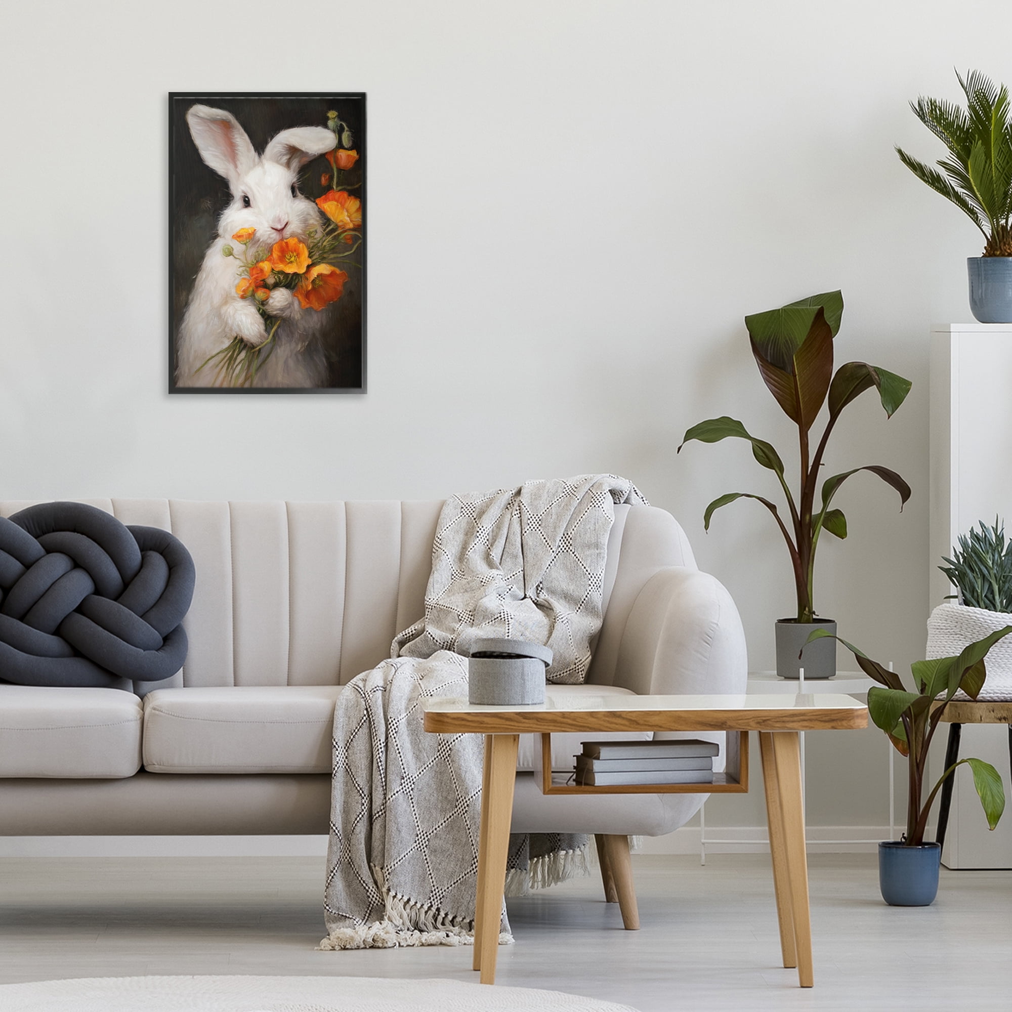 Stupell Industries Floppy Loves Her Poppies Black Framed Giclee Art, design by Tina LeCour
