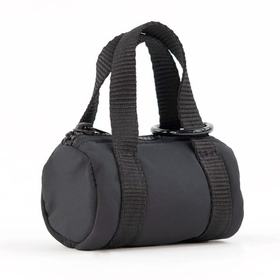 packlab Micro Nano Duffel Keychain – Small Black Duffel Coin Purse for Lip Balm, Earbuds, or Cash