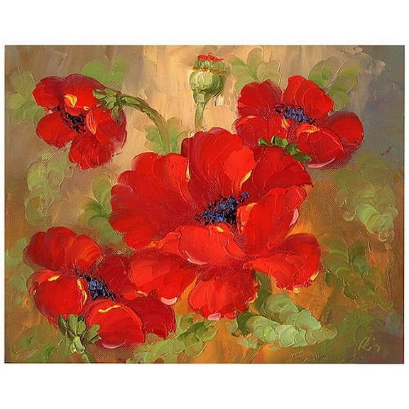 Trademark Fine Art "Poppies" Canvas Art by Rio, 26x32