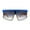 Blue Beige Orange Smoke, variant on Womens 80s Funky Oversize Flat Top Plastic Shield Sunglasses All Black