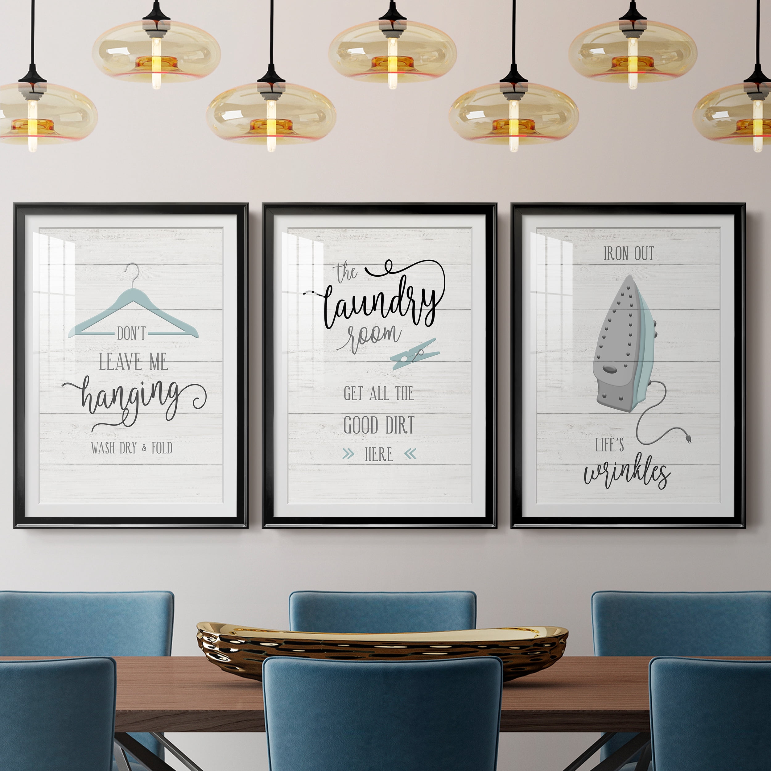 Don't Leave Premium Framed Prints Set of 3 - Ready to Hang - 26.5 x 36.5 Each - Black Frame