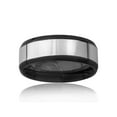 thumbnail image 4 of West Coast Jewelry Men's Two Tone Stainless Steel Beveled Edge Band Ring (8mm), 4 of 4