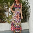thumbnail image 4 of Sugar Skull Mandala - Day of the Dead Mandala Art by Thaneeya McArdle Sleeveless Dress long dress women summer, 4 of 6
