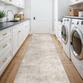 thumbnail image 5 of Hallway Washable Runner Rug - 2'6x14 Kitchen Rugs Stain Resistant Entryway Area Abstract Soft Floor Mat Non-slip Indoor Farmhouse Carpet For Bathroom Living Room Bedroom(2'6x14 Beige/cream, 5 of 8