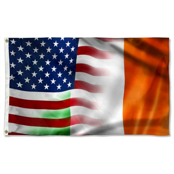 Irish American Grommet Flag 3x5Feet Banner with 2 Brass Grommets