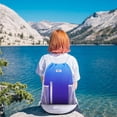 thumbnail image 4 of Drawstring Backpack Sports Gym Bag with Mesh Pockets, Water-Resistant String Backpack Cinch Sack for Men Women, Large Capacity Athletic Sackpack for Travel, Swimming, Cycling(Blue), 4 of 8