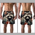 thumbnail image 3 of luoweisi Men's Beach Shorts Quick Dry Swim Trunks with Mesh Lining Raccoon M, 3 of 5