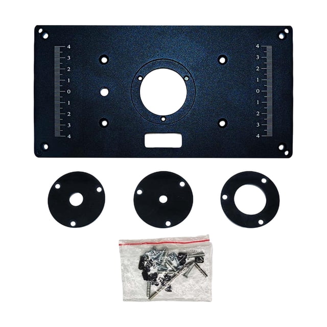 Placa de inserción de mesa enrutador, enrutador de aluminio, recortador de placa de mesa, herramientas auxiliares negras de precisión para maquinistas mayimx Placa de inserción