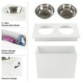 thumbnail image 2 of PETMAKER Elevated Dog Bowls with Storage Space for Pet Supplies (White), 2 of 7
