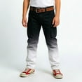 thumbnail image 2 of WhouRiu Boys Casual Cargo Pants With Pockets Fashion Gradient Color Rigid Waist Loose Pants Kids Autumn Outdoor Comfortable Cute Trousers,15-16 Years, 2 of 4
