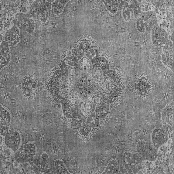 Ahgly Company Indoor Square Abstract Gray Modern Area Rugs, 4' Square