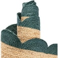 thumbnail image 3 of Indian Handmade Braided Natural Jute with Green Border Scalloped Area Rug 5 x 5 Feet Round (152 cm x 152 cm), Floor Decor Rugs/Carpet, 3 of 5