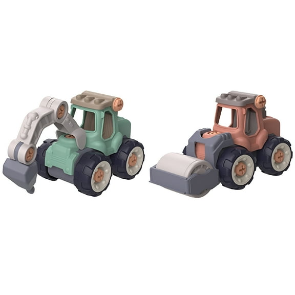 BESTSKY Take Apart Toys 2 Pack - DIY Construction Engineering Car Toy,Kids STEM Sand Toys for Toddlers Age 3-5