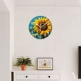 thumbnail image 4 of Round Analog Wall Clocks with Non-Ticking Sweep Movement,Battery Operated Clcoks Decorative for Home,Office-Sunflower On Blue Background Of Realistic Oil Paint(10inch), 4 of 4