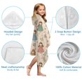 thumbnail image 7 of Beige Princess Leaf Pattern Hooded Bath Towel，50"x30" for Ages 3 To 12 Kids, Quick Dry Lightweight Soft Microfiber Hood Beach Towel Cover Up for Kids, 7 of 7