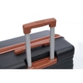 thumbnail image 4 of Hommoo Travel 3 Pcs ABS Hardshell Luggage Sets, 20''24''28'' Spinner Suitcase Set with TSA Lock, Black&Brown, 4 of 7