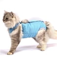 thumbnail image 5 of Biplut Cat Shirt Soft Texture Safety Prevention Fabric Sterilization Recovery Kitten Outfit Pet Accessories (Blue,S), 5 of 13