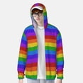 thumbnail image 4 of Fotbe Colorful Glitter Rainbow Men's Women's UPF 50+ Sun Protection Jacket Hooded Cooling Shirt with Pockets Hiking Outdoor Performance-XX-Large, 4 of 9