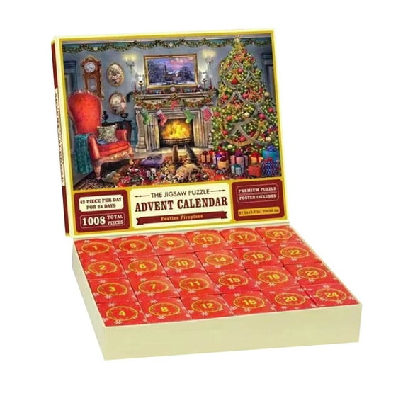 Christmas Advent Calendar Jigsaw Puzzle 2026 1000pcs 24 Day Countdown Puzzle for Adult Teens Gifts